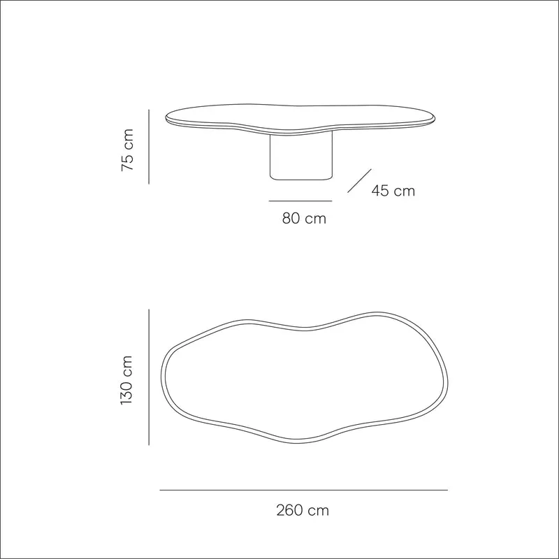 Table de jardin Forme Organique - Limoges - MicroSkin - 260 cm - Cloudy Latte