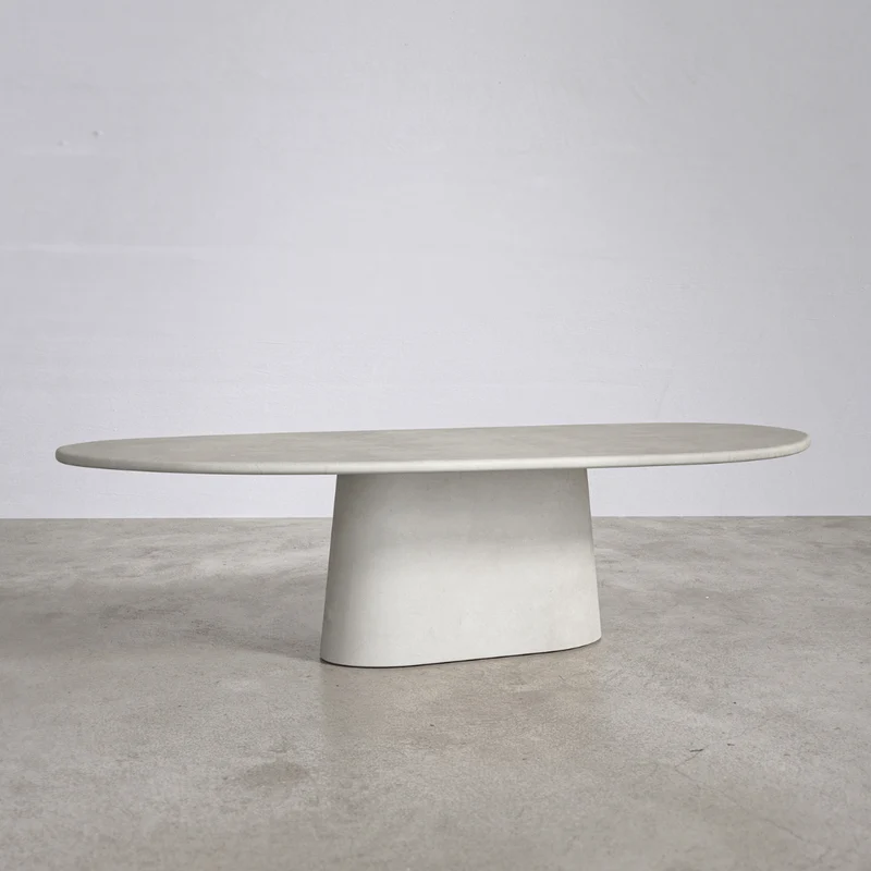Table à manger organique pour extérieur - Avira - 280 cm - Latte - Polycomposite