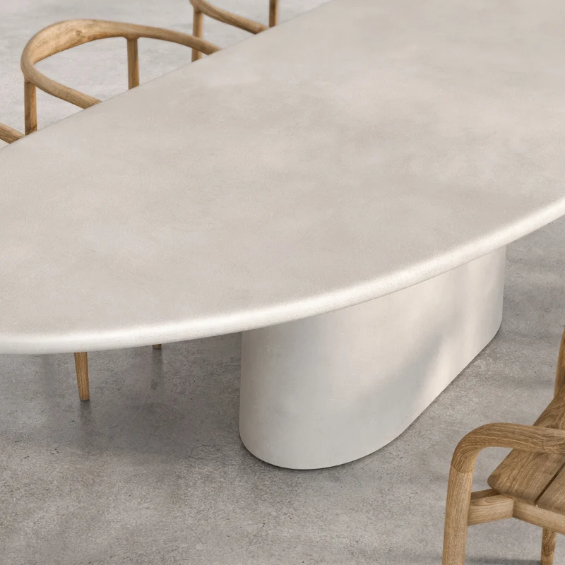 Table à manger organique pour extérieur - Avira - 280 cm - Latte - Polycomposite
