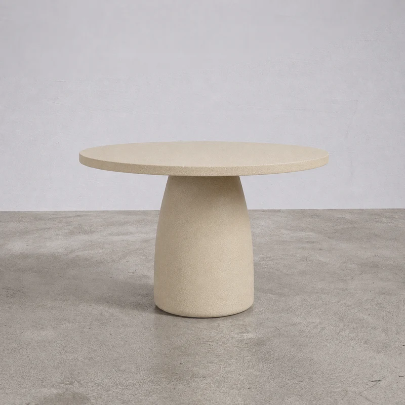 Table ronde de jardin - Uzé - D120 H75 - Dune - Polycomposite
