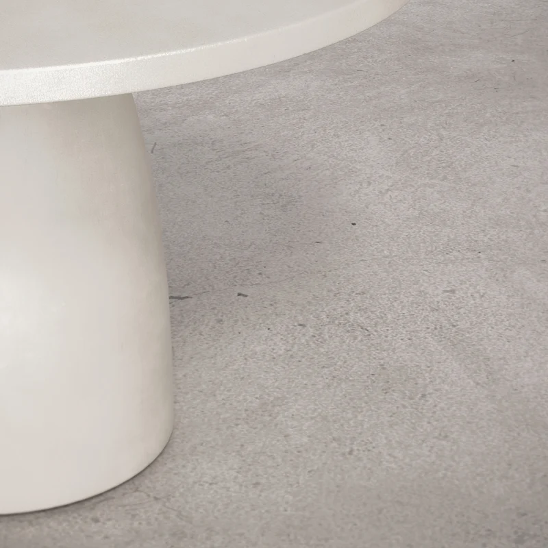 Table ronde de jardin - Uzé - D120 H75 - Latte - Polycomposite