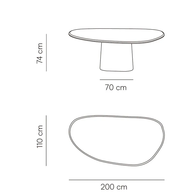 Table de jardin Anvers - 200 cm - Latte - Béton-ciment - Finition structurée