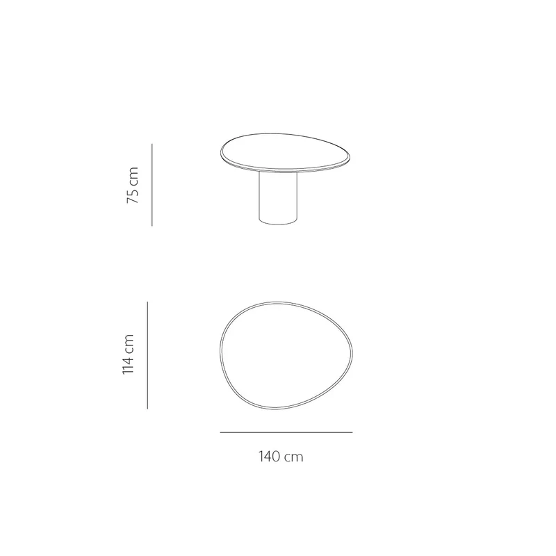 Table à manger d'extérieur Reef 140 cm – Béton-ciment finition Latte