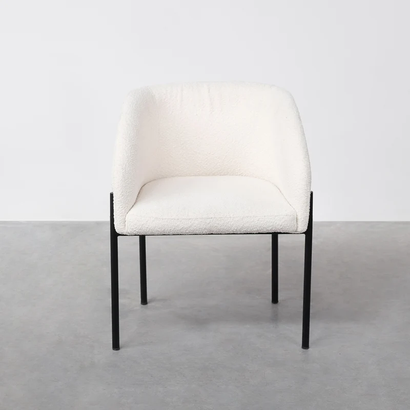 Chaise de salle à manger - Royan - Bouclé Blanc