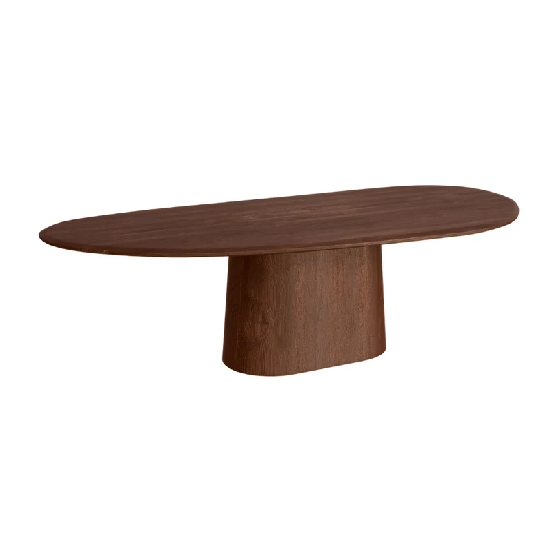Table à manger organique en bois - Anvers - 240 cm - Noyer foncé - Frêne