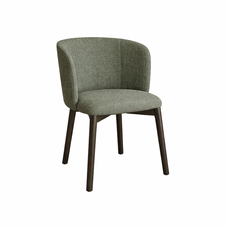 Chaise de salle à manger Celia - couleur bois fumé - vert mousseux