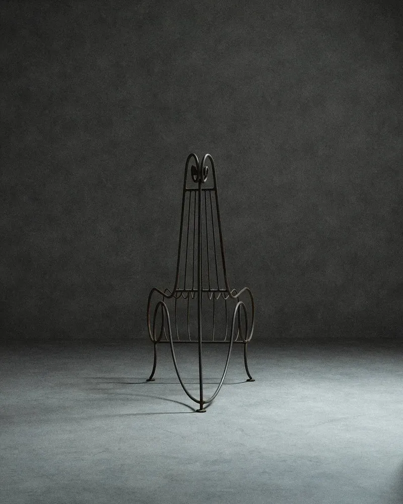Spine Chair and Table in the Style of André Dubreuil