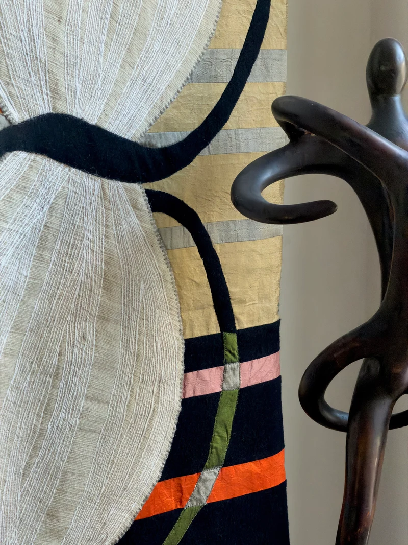 Simple Flight Hand Sewn Silk Tapestry