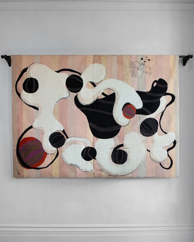 Sky High Hand Sewn Silk Tapestry
