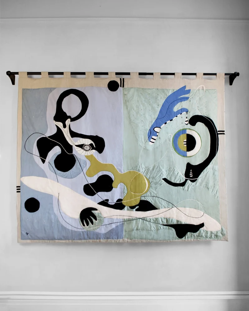 Languid Parts Hand Sewn Silk Tapestry