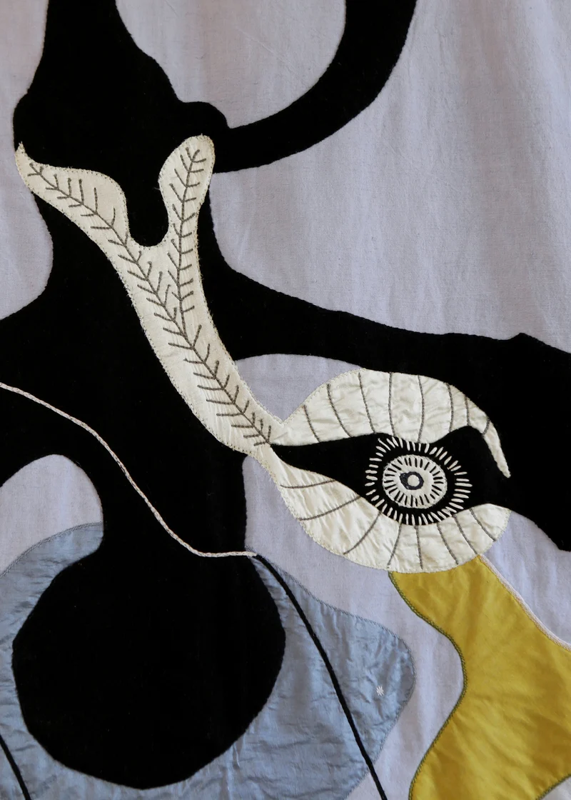 Languid Parts Hand Sewn Silk Tapestry