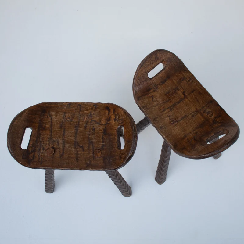 Set of Brutalist stools