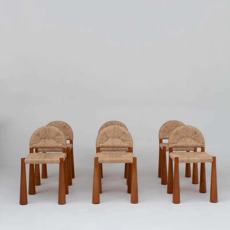 Set of 6 “Toscanolla” Dining Chairs by Alessandro Becchi for Giovannetti