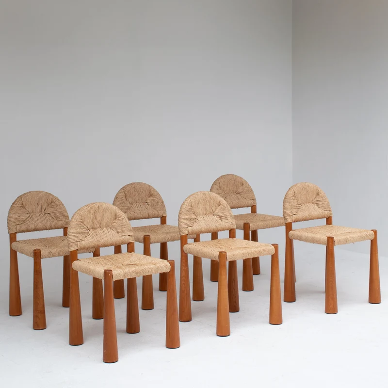 Set of 6 “Toscanolla” Dining Chairs by Alessandro Becchi for Giovannetti