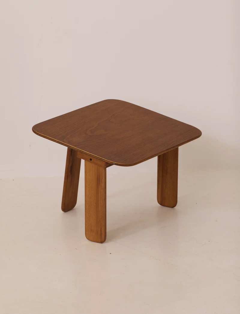 Small dismountable wooden meditation table by Alain Gaubert, France circa 1980