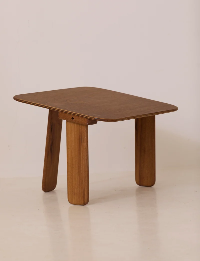 Small dismountable wooden meditation table by Alain Gaubert, France circa 1980