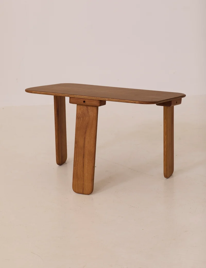Small dismountable wooden meditation table by Alain Gaubert, France circa 1980