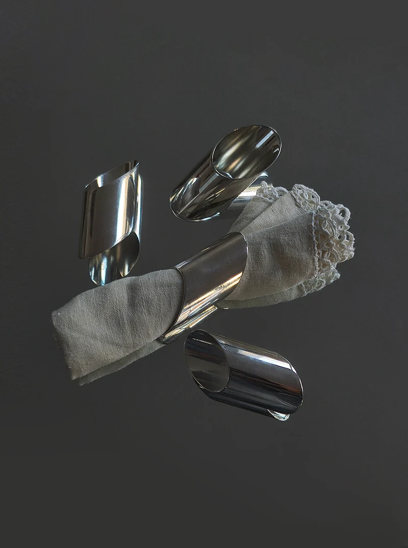Set of 4 Silver-plated Napkin Rings