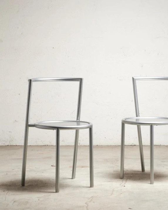 Pair of Metallo Chairs by Sergio Calatroni