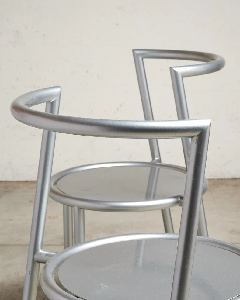 Pair of Metallo Chairs by Sergio Calatroni