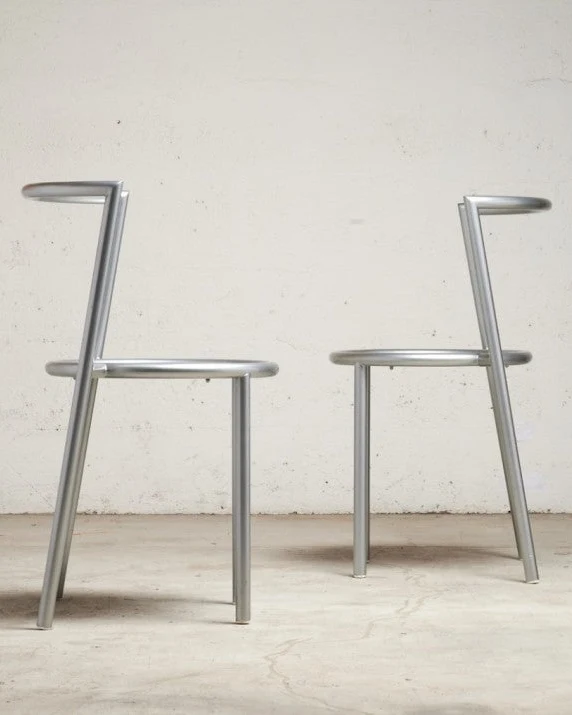 Pair of Metallo Chairs by Sergio Calatroni