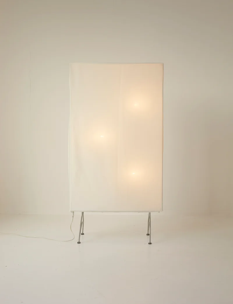 Vintage Dimmable Light Screen / Floor Lamp / Room Divider in Removable Fabric C. 2000