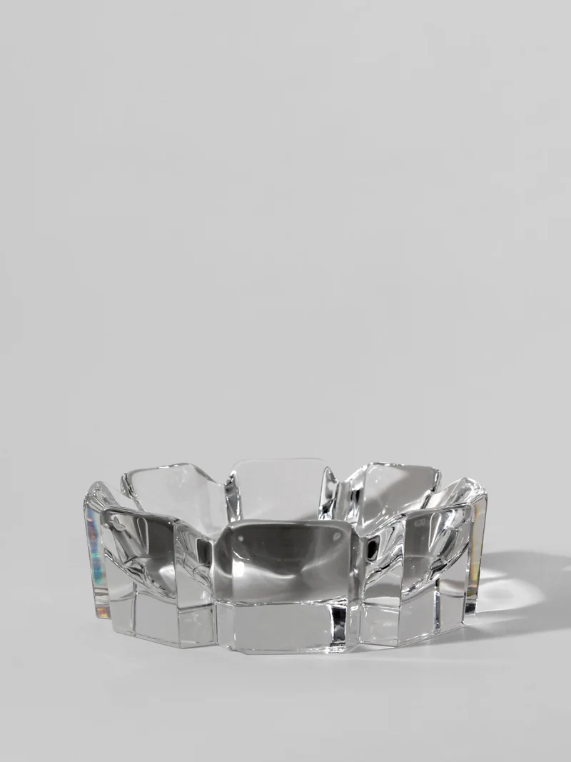 Lars Hellsten Full Lead Crystal "Corona" Bowl for Orrefors, 1970s