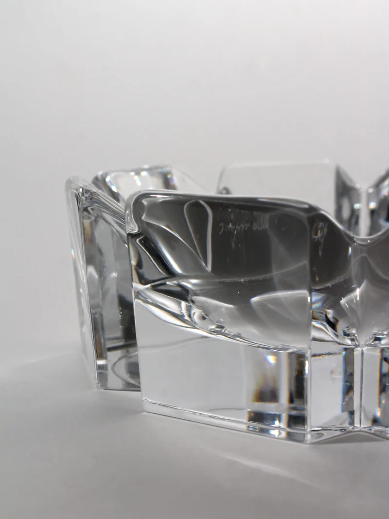 Lars Hellsten Full Lead Crystal "Corona" Bowl for Orrefors, 1970s