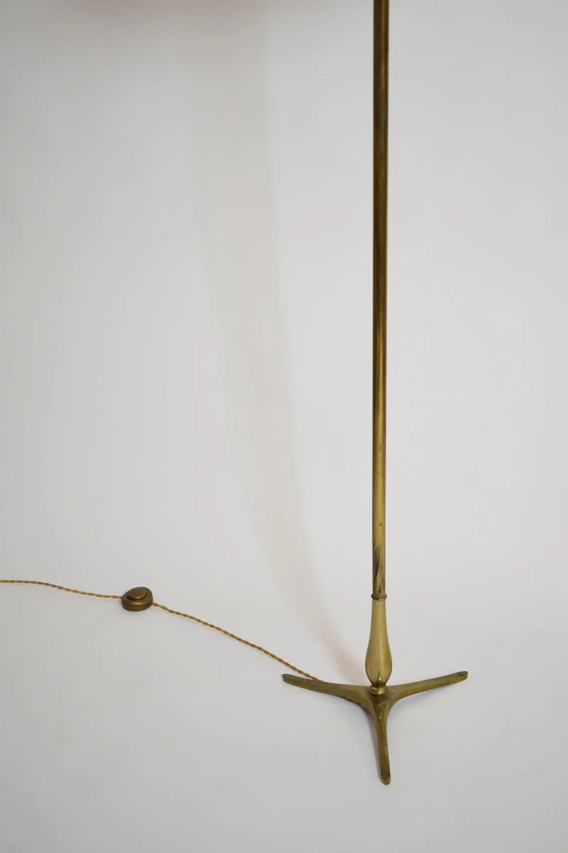 Vintage Tripod Baluster Neoclassical Brass Floor Lamp, 1960s