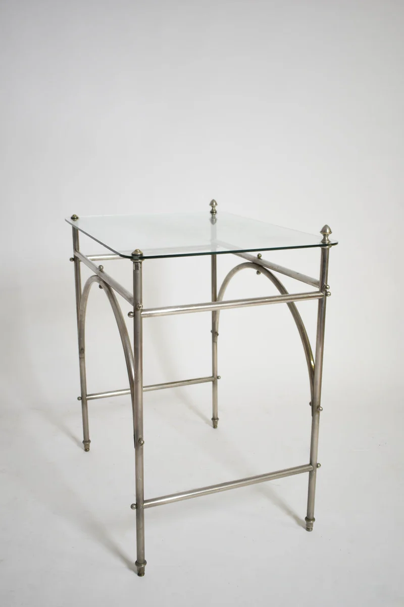 Tubular Chrome Iron and Glass Table, 1920s