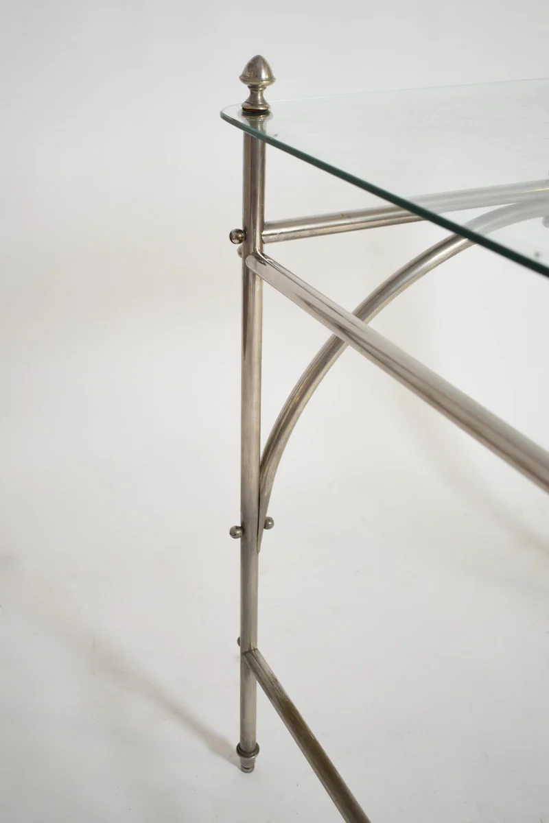 Tubular Chrome Iron and Glass Table, 1920s
