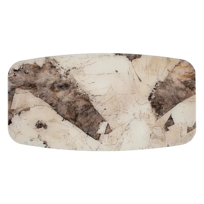 Table de salle à manger rectangulaire avec contour arrondi en verre - Hugo