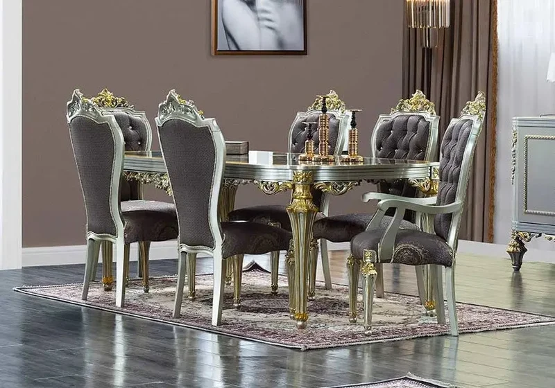 Salle à manger baroque argent INCI