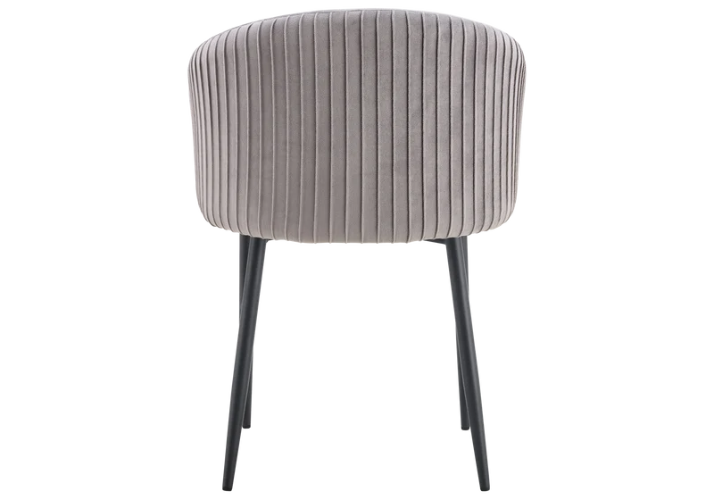 Chaise salle manger velours gris pieds noir - Sora x2