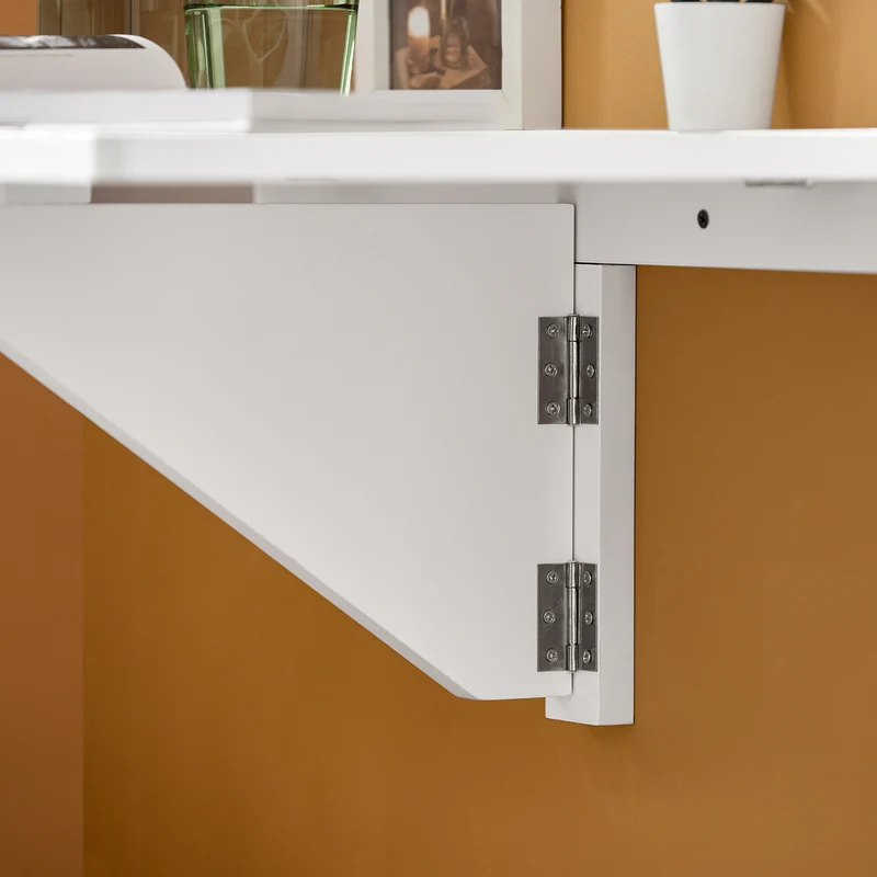 SoBuy FWT03-W Table Murale Pliante 60×40 cm – Bureau ou Table Repas, Charge 50 kg, Blanc