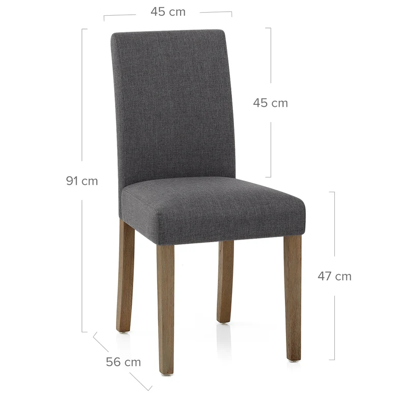 Chaise Bois Tissu - Chicago Gris Foncé