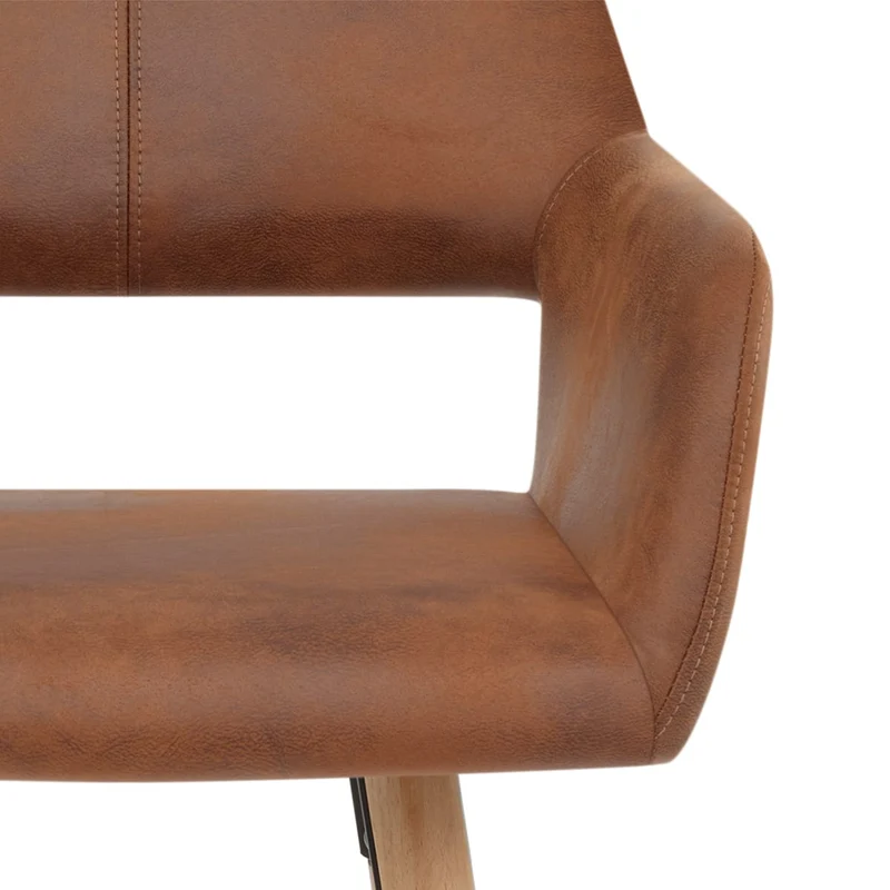 Chaise de Bar Bois Faux Cuir Antique - Kite Marron
