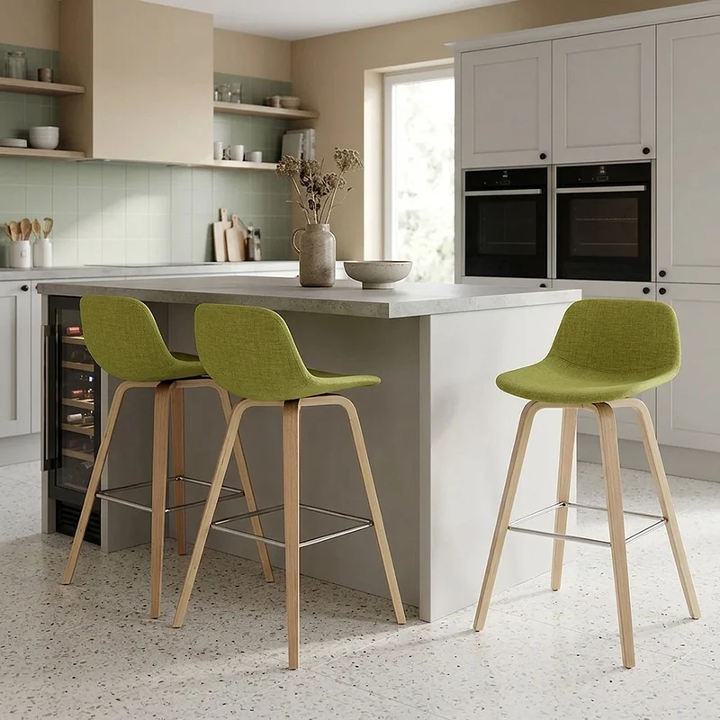 Tabouret De Bar Bois Tissu - Reef Vert
