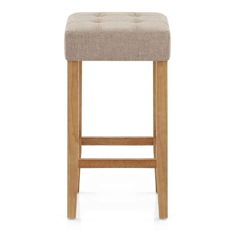 Tabouret de bar Chêne Tissu - Oliver Taupe