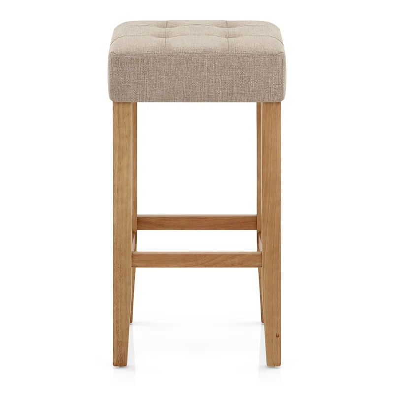 Tabouret de bar Chêne Tissu - Oliver Taupe