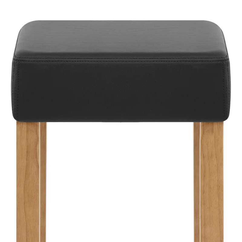 Tabouret de bar Chêne Faux Cuir - Oliver Noir