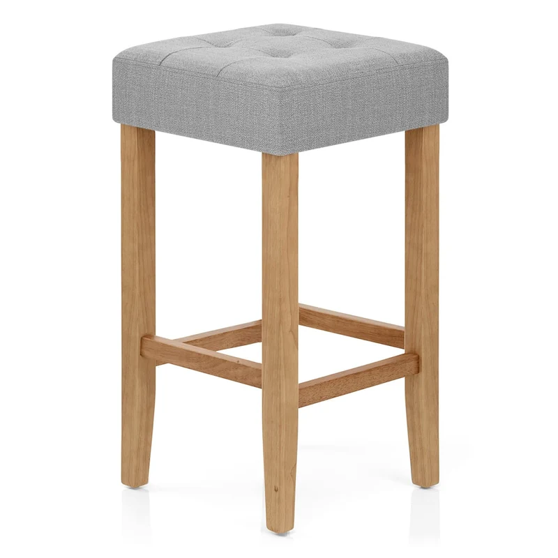 Tabouret de bar Chêne Tissu - Oliver Gris