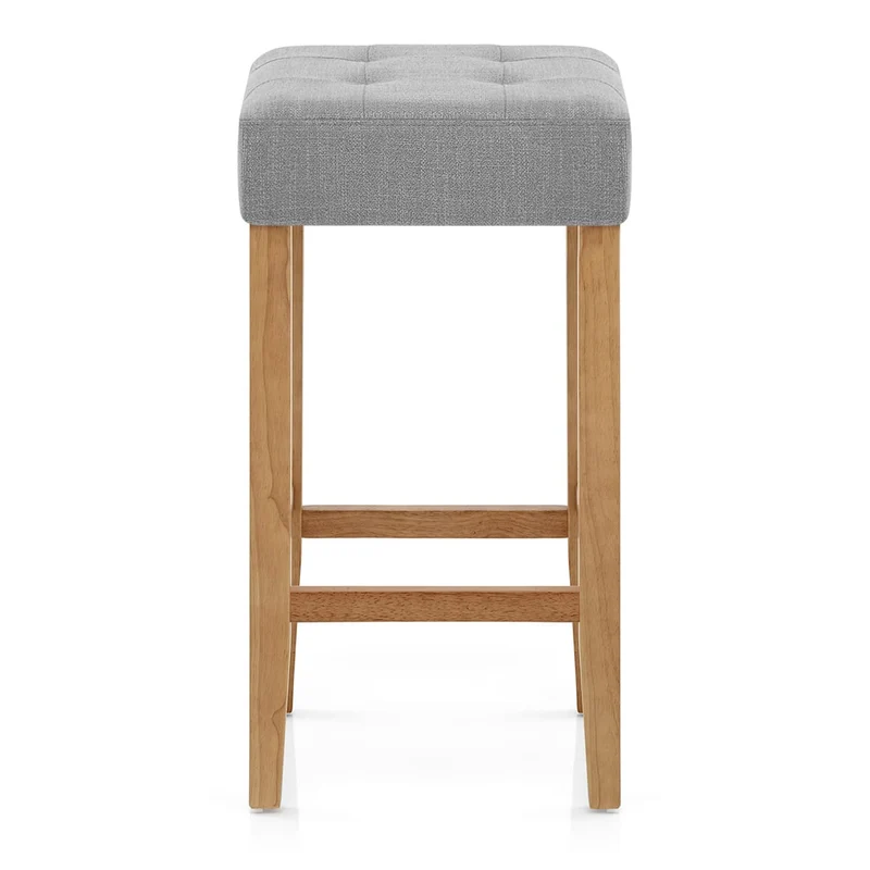 Tabouret de bar Chêne Tissu - Oliver Gris