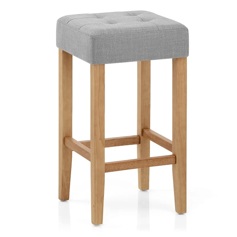 Tabouret de bar Chêne Tissu - Oliver Gris