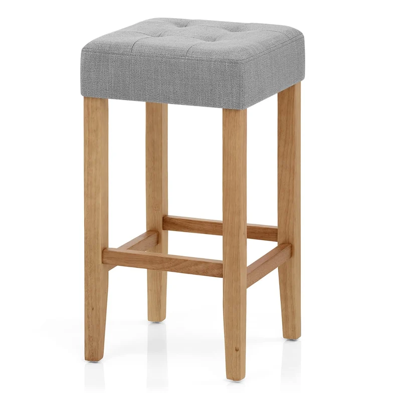 Tabouret de bar Chêne Tissu - Oliver Gris