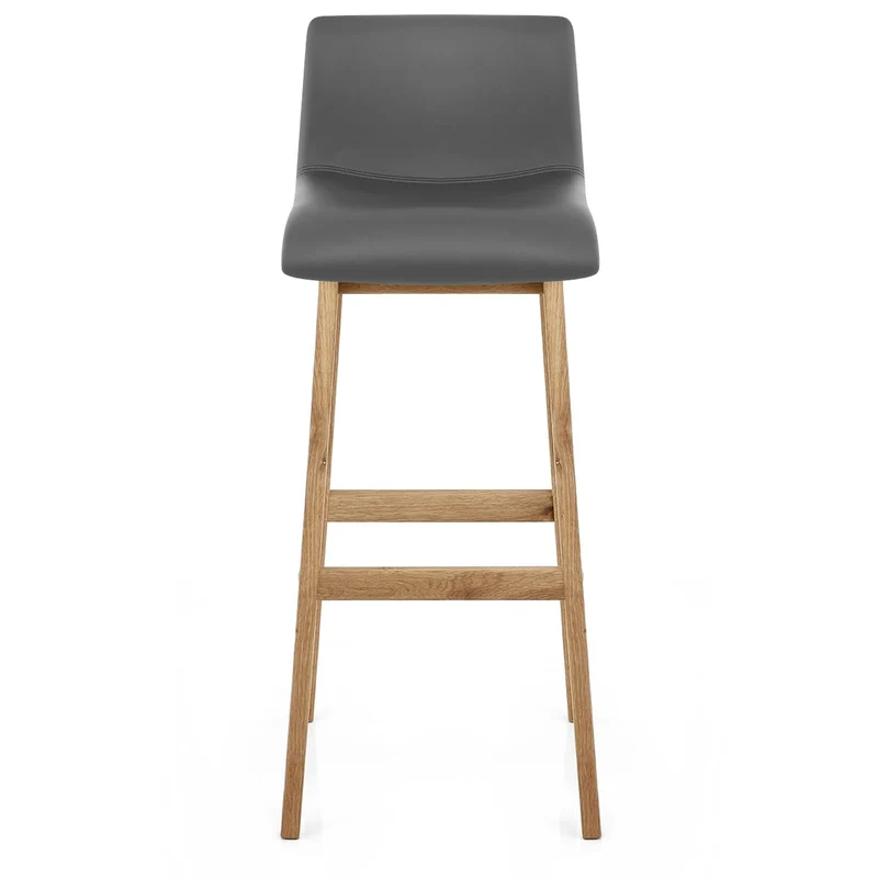 Tabouret de Bar Faux Cuir Bois - Wave Gris