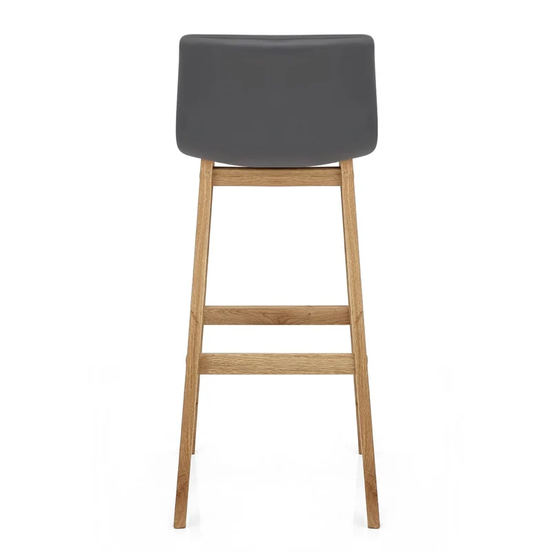 Tabouret de Bar Faux Cuir Bois - Wave Gris