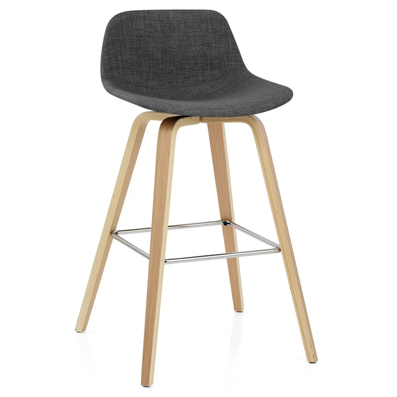 Tabouret De Bar Bois Tissu - Reef Gris Foncé
