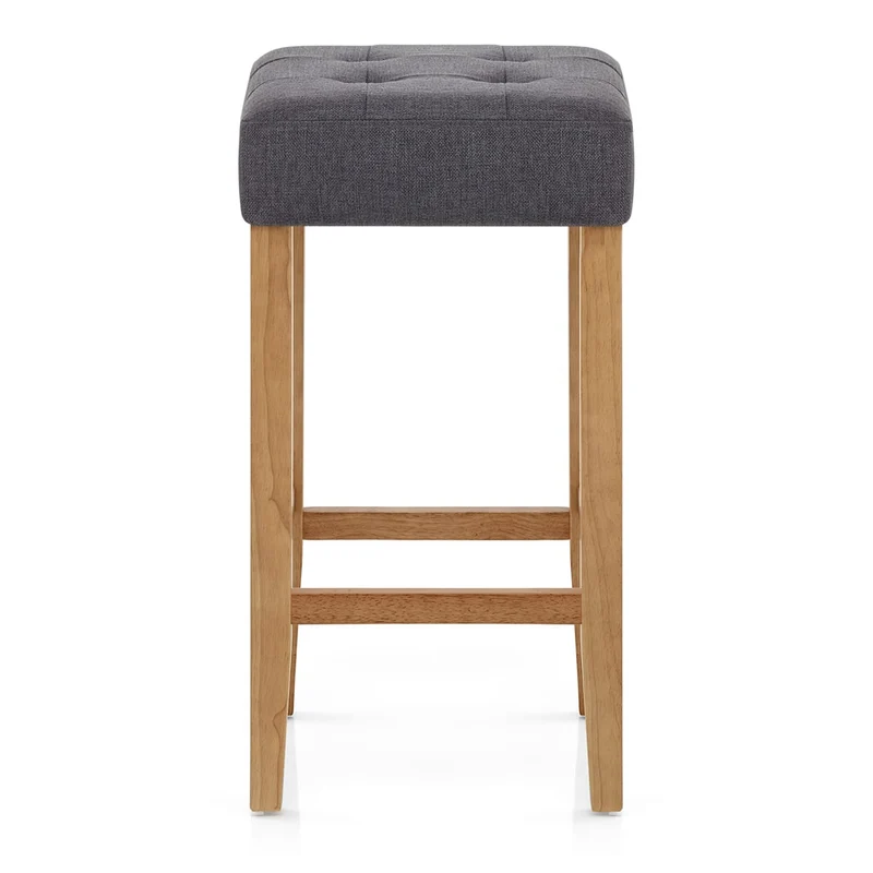 Tabouret de bar Chêne Tissu - Oliver Gris Foncé