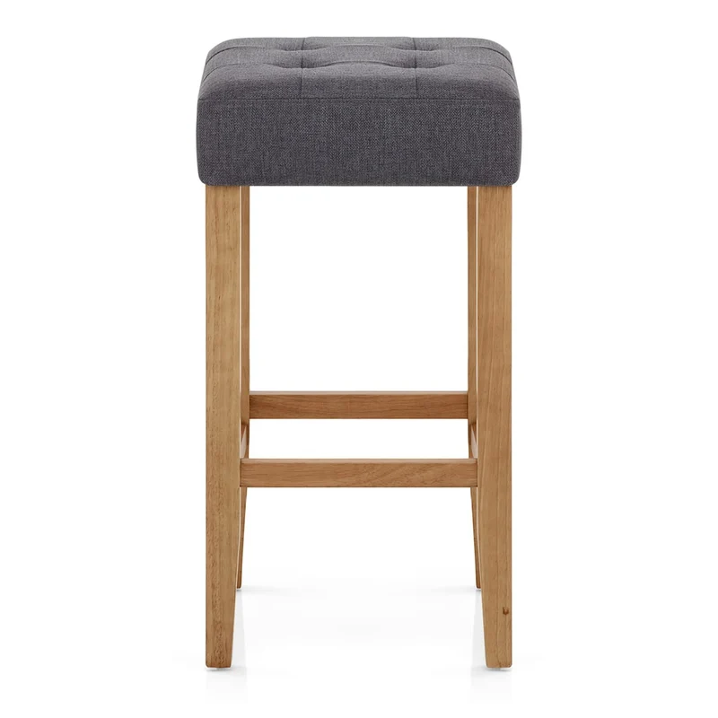 Tabouret de bar Chêne Tissu - Oliver Gris Foncé